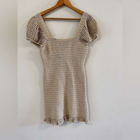 MAIYO CROCHET HAND MADE Open knit mini Dress ONE SIZE - Picture 5 of 6